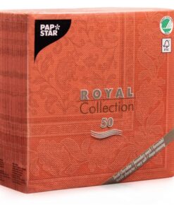 Papstar ROYAL Collection 50 Terracotta Servietten 40x40 cm für Dinnerparty und Geburtstagston