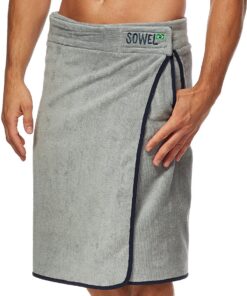 Sowel Saunakilt Herren XXL 100% Bio-Baumwolle mit Klettverschluss 60x160 cm