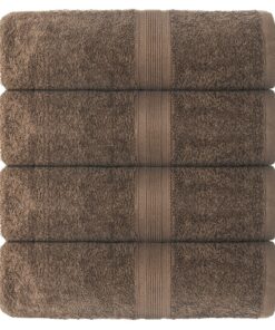 Leevitex® Handtuch 4er Set, weich und saugstark, 100% Baumwolle, Schokobraun, 500 g/m², 50 x 100 cm | OEKO-TEX STANDARD