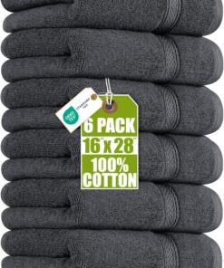 Utopia Towels Handtuch-Set – 100% Baumwolle, ultraweich & sehr saugfähig, 41 x 71 cm, 6er Pack (Grau)