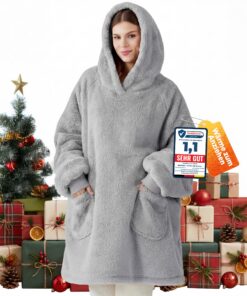 BEDSURE Hoodie Decke mit Ärmeln - Warm und Weich als Geschenk für Frauen - TRAGBARER KUSCHELUNIERSCHENK FÜR ERWACHSENEN