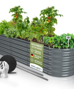 Hochbeet Metall Rostfrei Anthrazit für Den Garten 200x60x42 cm