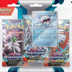 Pokémon-Sammelkartenspiel: 3er-Pack (Kolowal) Karmesin & Purpur – Paradoxrift |UltraRare Karten & 1 Holografische Promok