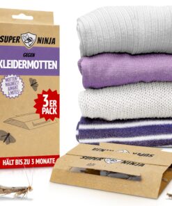 Super Ninja Mottenfalle Kleidermotten - Toxinfreier Mottenschutz für den Kleiderschrank - Pheromon-Beschichtung - Ideal