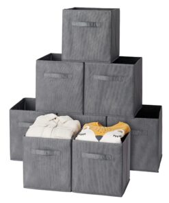 MATANA Faltbare Würfel Aufbewahrungsboxen für Kinderzimmer - Stable & Praktisch (Grau) MATANA Faltbare Würfel Aufbewah