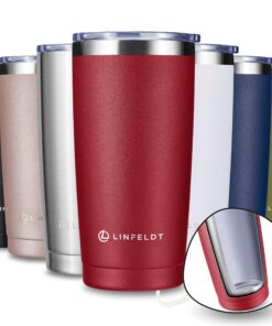 LINFELDT Thermobecher 590ml Edelstahl - 1H Heiß & Kalt - Doppelwand Vakuum Thermo Becher (Wine Red) LINFELDT Thermobec