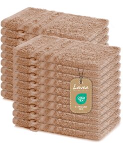 20er-Set Waschhandschuhe 15×21 cm – 100% Baumwolle, saugstark & weich – Cappuccino