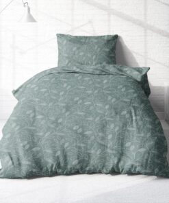 Träumschön Biber Bettwäsche Set 135x200 cm Grün – Flauschig & warm für den Winter – 100% Baumwolle
