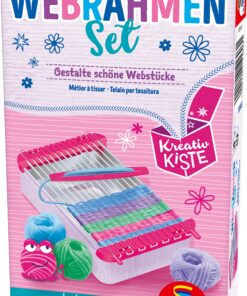 Schmidt Spiele 51603 Webrahmen-Set: Metalldose, Rosa - Abenteuerliches Spiele-Set für Kinder im Zuhause