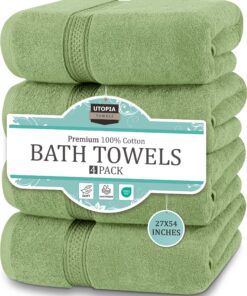 Utopia Towel Set Salbeigrün - Premium 600 g/m² Schnelltrocknend Baumwolle – 100% Ringgesponnen, weich, saugfähig, täglic