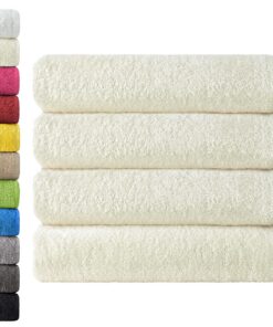 NatureMark Duschtücher 4er-Pack 70×140 cm – 100% Baumwolle, OEKO-TEX STANDARD 100, extra weich & saugstark (Natur/Creme)