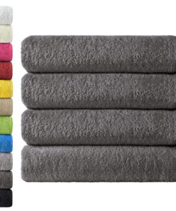 NatureMark Duschtücher 4er-Pack, 70 x 140 cm, 100% Baumwolle, OEKO‑TEX STANDARD 100 – Anthrazit