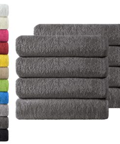 NatureMark Frottier‑Handtücher 8er Spar‑Pack – 100% Baumwolle, OEKO‑TEX STANDARD 100, 50 x 100 cm, Anthrazit Grau
