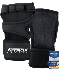 NetroxSports Kraftsport Trainingshandschuhe mit Handgelenkschutz für Herren & Damen - Fitness Handschuhe mit Handgelenkb
