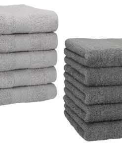 Betz 10 Stück Premium Baumwoll Seiftücher 100% Baumwolle Silbergrau Anthrazit 30x30 cm Hausgebrauch