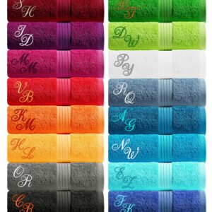 Lashuma Duschtuch Lila - Orchidee mit Monogramm Stick Handtuch 70x140 Badehandtuch Linzerlei Orchidee mit Monogramm Stic