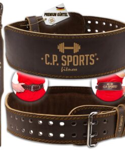 C.P.Sports Gewichthebergürtel XXS - 6XL - Trainingsgürtel aus Leder gepolstert für Gewichtheben und Krafttraining - Fitn