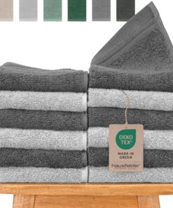 Hausfelder Gästehandtücher Farbmix 12er Set, 100% Baumwolle, Oeko-TEX Zertifiziert, weich und saugstark, für Gäste, zur