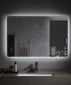 Badspiegel mit Beleuchtung für Badezimmer und Wohnzimmern, Dimmbar und Antibeschlag, 120x70 cm Led Spiegel Touch Kaltwei