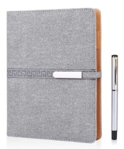 **5 Lineares Notizbuch, 6 Ring Nachfüllbares Hardback-Notizbuch mit Stifthalter, 100 Blatt, Schreibblöcke, Tagebuch, Bü