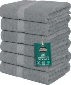 Utopia Towels 100% Ringgesponnene Baumwolle Badetuch-Set, Premium-Handtücher für Hotel und Spa, schnell trocknend und se