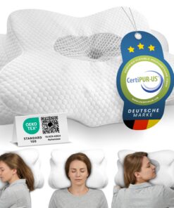 Orthopädisches Nackenstützkissen aus Memory Foam bei Nackenschmerzen - Für Seiten-, Rücken- & Bauchschläfer