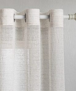 MYSKY HOME Boho Gardinen OEKO-TEX STANDARD 100 für Wohnzimmer und Schlafzimmer, 2 Stücke 225 x 140 cm Beige Halbtranspar