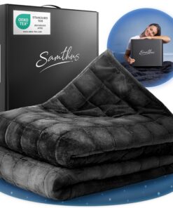 Schweren Gewichtsdecke 135x200cm 8kg Sherpa Fleece – Oeko-Tex Zertifiziert – Therapiedecke & Entspannungsdecke Schwarz O