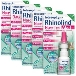 Tetesept Rhinolind Nasenspray abschwellend - Erkältung & Schnupfen-befreiend & weichende - 5 x 20 ml