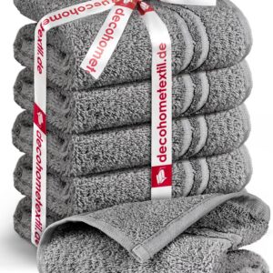 DecoHomeTextil Handtuch-Set Dunkelgrau 100% Baumwolle Hochwertig Kuschelweich Saugstark für Gäste im Badezimmer