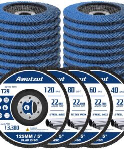 Schleifscheiben 125mm für Metall und Holz - Fächerscheibe Korn 40/60/80/120 - Lamellenscheiben, 22 Stück | Schleifschei