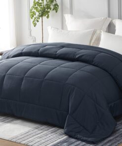 4 Jahreszeiten Bettdecke OEKO-TEX STANDARD 100 Atmungsaktiv und Weich Marineblau 155x220 cm | 4 Jahreszeiten Schlafdeck
