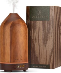 WALDWERK Diffuser (100ml) - Edles Akazienholz - Aroma für angenehmes Raumklima - für Ätherische Öle - Luftbefeuchter -