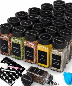 Gewürzgläser Set 24 Eckige Dosen 120ml - Dein Kompletter Gewürze Organizer mit Deckel & Etiketten | Gewürzbehälter & Spi