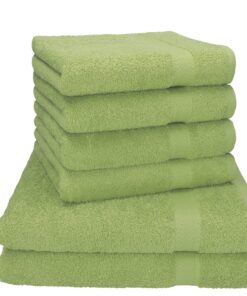 Betz Handtuch-Set 6-teilig – 100% Baumwolle Frottee – 4x 50x100 cm + 2x 70x140 cm, Avocadogrün