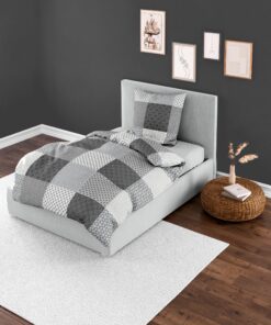Bierbaum Bettwäsche Fein-Biber, Silber, Designed in Germany, 135 x 200 + 80 x 80 cm - Luxusiger Schlaf mit Silberlegion