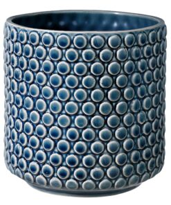 Bloomingville DOT Blumentopf - Retro Kreativ Keramik, Petrol, 15,5 cm Ø