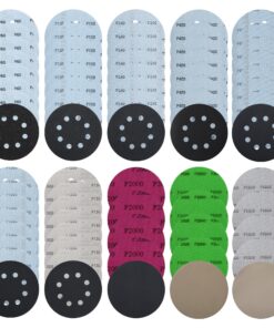 71 Stück Schleifpapier 125mm Klett Set, für 8 Loch Exzenterschleifer, ideal für Profis und Amateure