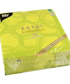 Papstar ROYAL Collection 50 Servietten limonengrün Bubbles 1/4-Falz 40x40 cm #86495
