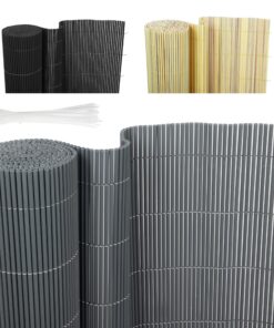 Ribelli PVC Sichtschutzmatte für Garten, Balkon und Terrasse - Windschutz ohne Bohren - (80 x 300 cm, Grau) Ribelli PV