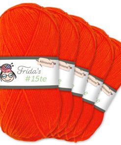 Frida's Wollhaus Babygarn Orange 8279 45 Farben Für Stricken Und Häkeln 5x100g Weich Allround Basic Garn