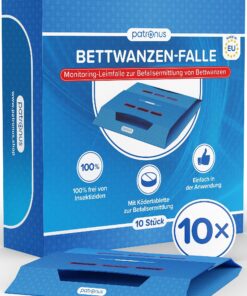 Bettwanzen-Falle [10 Stück] - EU-Hersteller Monitoring-Klebefalle mit starkem Köder für Bettwanzen-Bekämpfung - Speziell