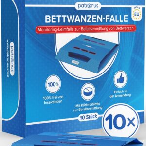 Bettwanzen-Falle [10 Stück] - EU-Hersteller Monitoring-Klebefalle mit starkem Köder für Bettwanzen-Bekämpfung - Speziell