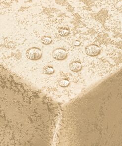 Jacquard Tischdecke Granit Eckig Champagner 130 x 220 cm Meliert mit Lotus Effektanseigenlichkeiten & Flexibilität wählb