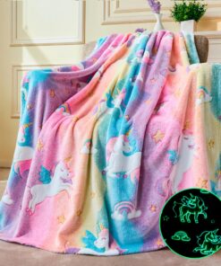 Joiedomi Kuscheldecke Leuchtet im Dunkeln für Mädchen 4-12 Jahre 50"×60"