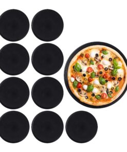 Relaxdays AntihaftPizzaform 10er Set ∅ 32 cm Schwarz für Pizza & Flammkuchen