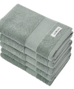 PandaHome Baumwoll Handtuch Set - 5 Stück - Schnelltrocknend und weich (Grün)