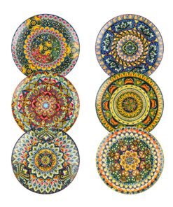 Henten Home Porzellan Salatteller Bohemian Style - Bunt 21 cm 6er Set