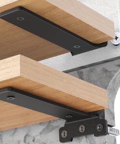 Yeabett 2 Stück Regalhalter 15cm, metallisch, 70 Kg Tragkraft, für Küche und Wohnraum, schwarz, 2 Packung