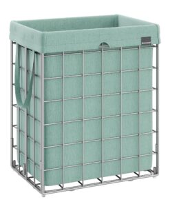 SONGMICS Waschbrett 90 l zusammenklappbar für Schlafzimmer und Badezimmer Silber und Mintgrün ULCB190C01